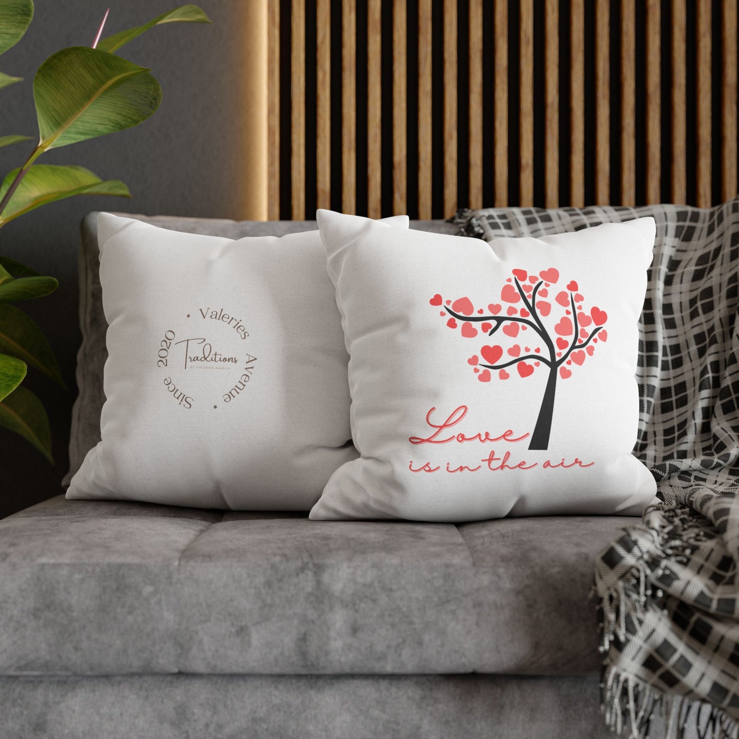 Cherry Blossom Love Is in the Air Pillowcase - Decorative Square Throw Pillow Cover