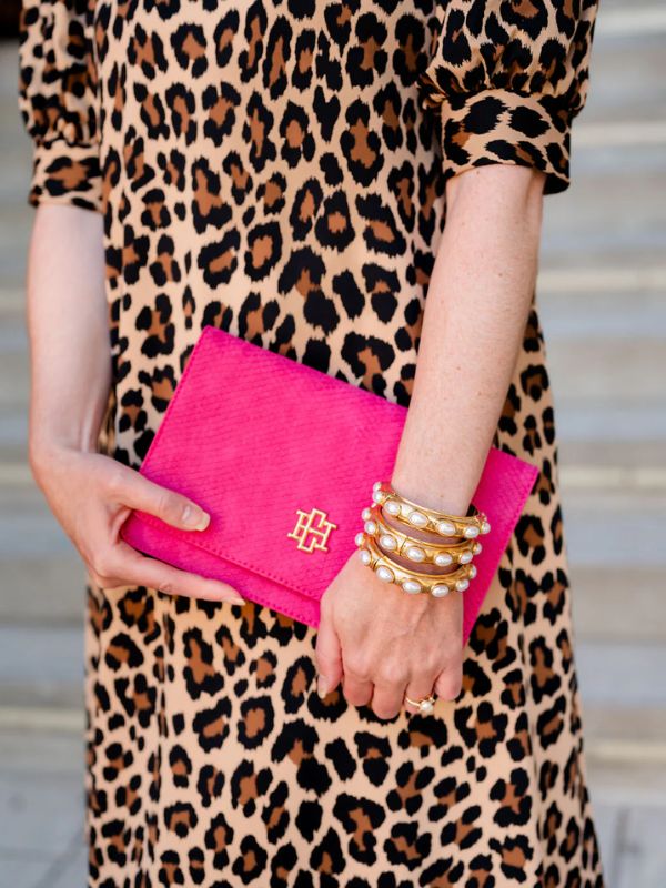Elegant Fuchsia Clutch and Crossbody bag