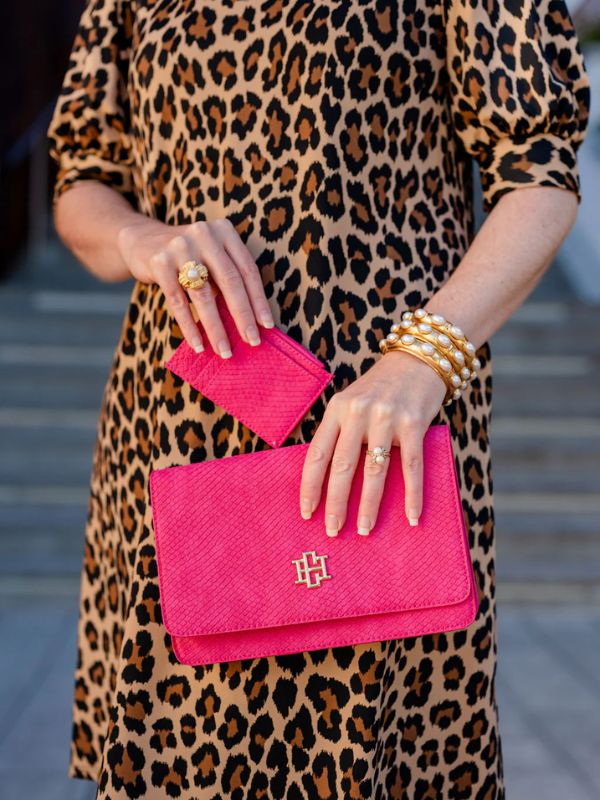 Elegant Fuchsia Clutch and Crossbody bag