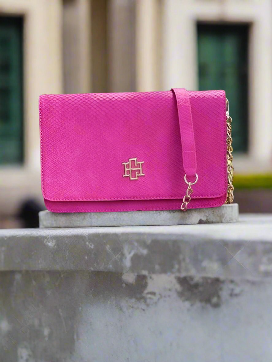 Elegant Fuchsia Clutch and Crossbody bag