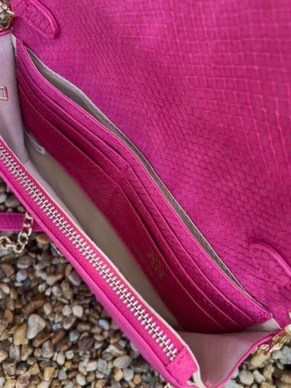 Elegant Fuchsia Clutch and Crossbody bag