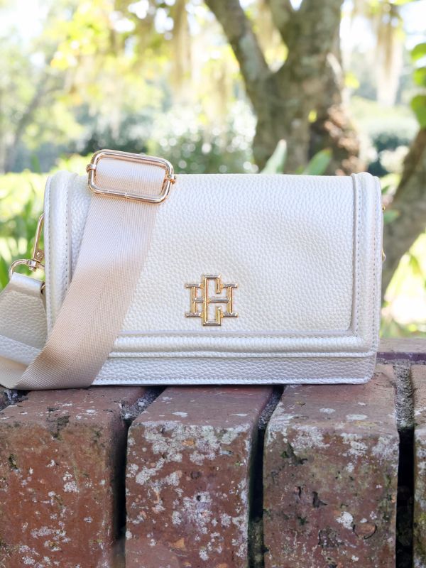 Pearl Beige Vegan Leather Crossbody Mini Bag