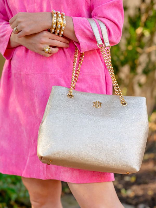 Beige Pearl Elegant Tote shoulder bag