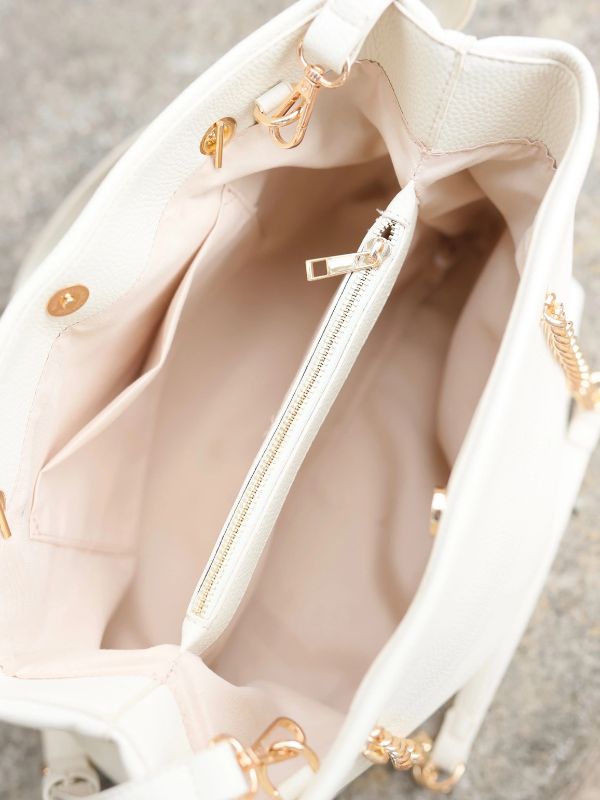 Beige Pearl Elegant Tote shoulder bag