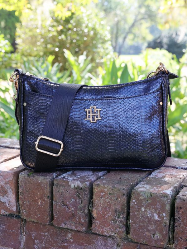 Black Snake Print Crossbody and shoulder bag