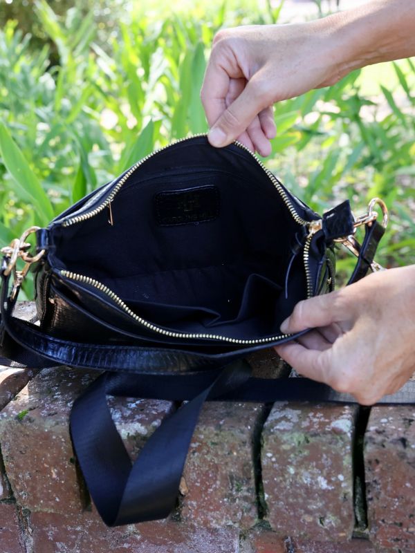 Black Snake Print Crossbody and shoulder bag
