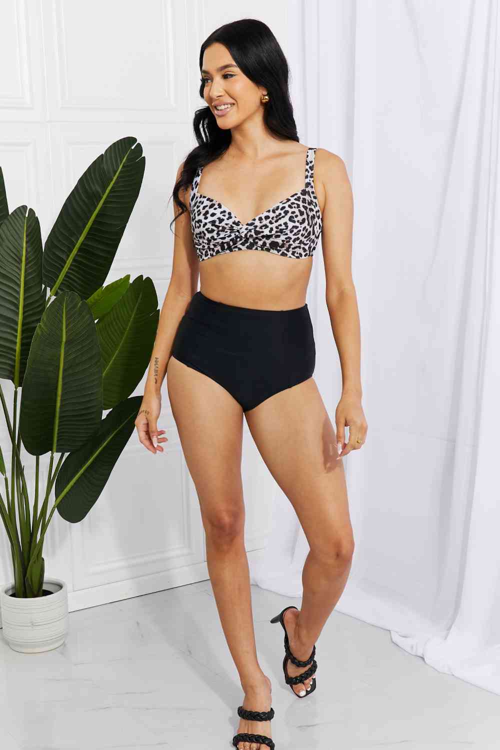 Twist High-Rise Bikini in Leopard