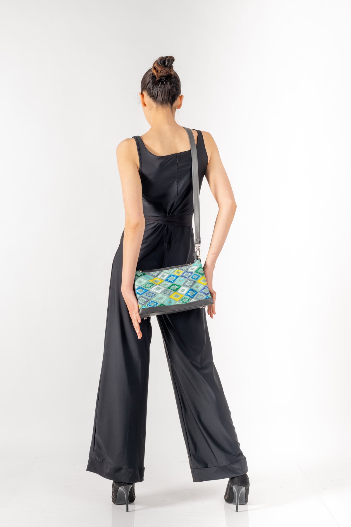GREY SHOULDER and CROSS BODY Leather Bag