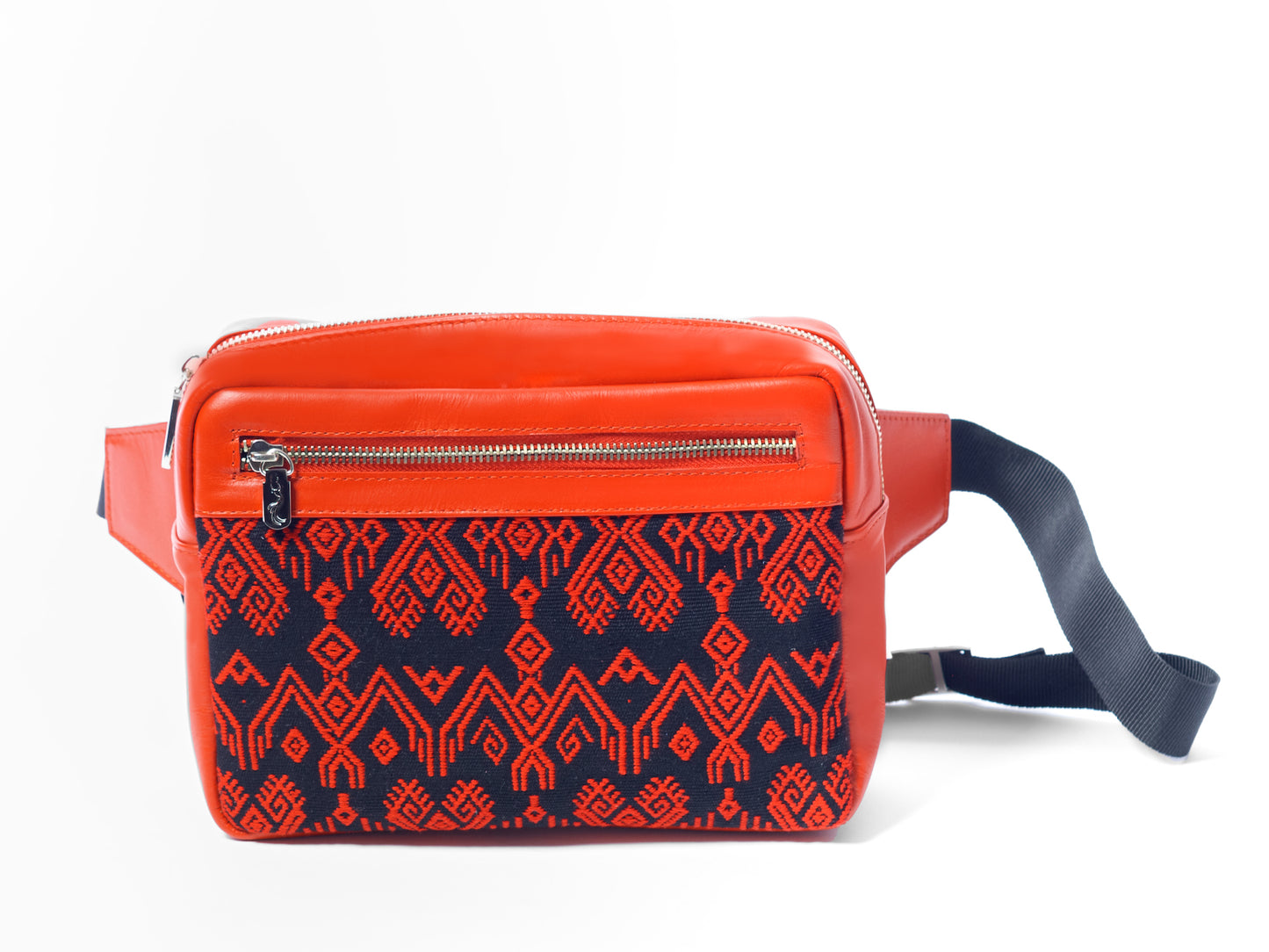 Red Unisex Leather Belt Bag
