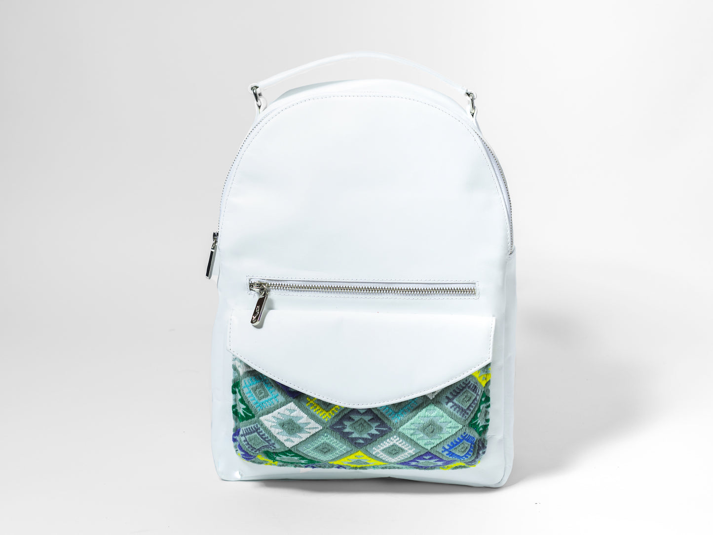 White Leather Back pack