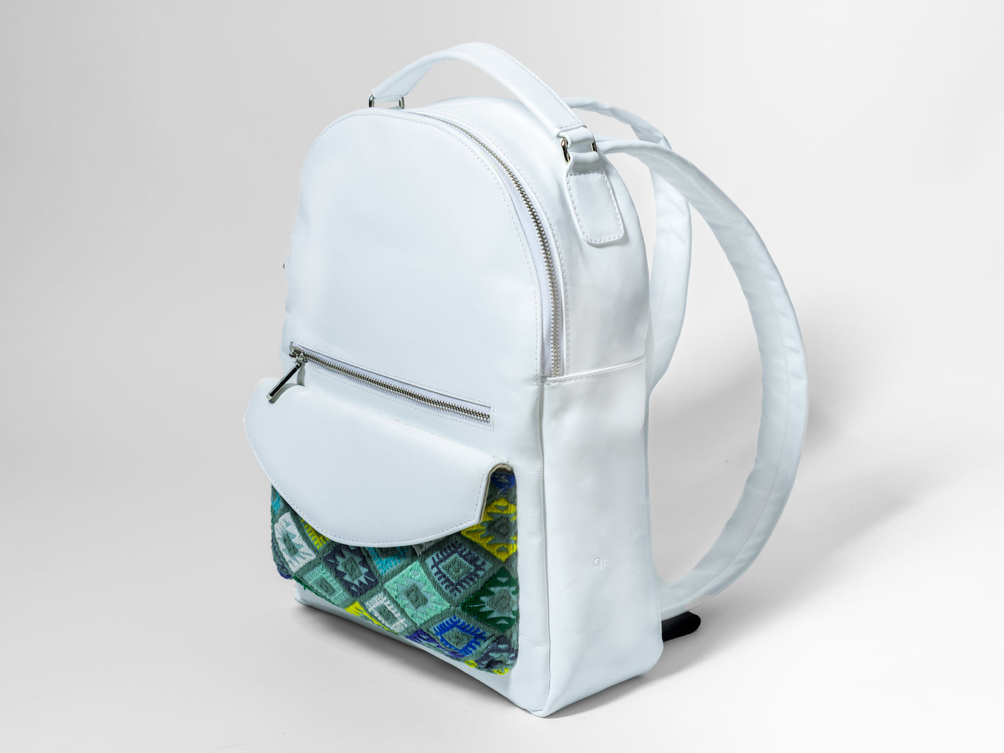 White Leather Back pack