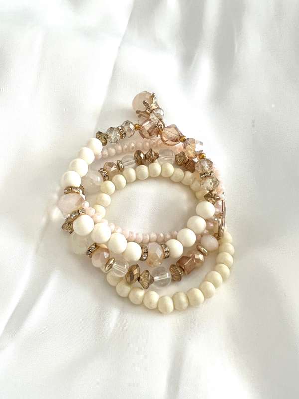 Crown Crystal stacked bracelet