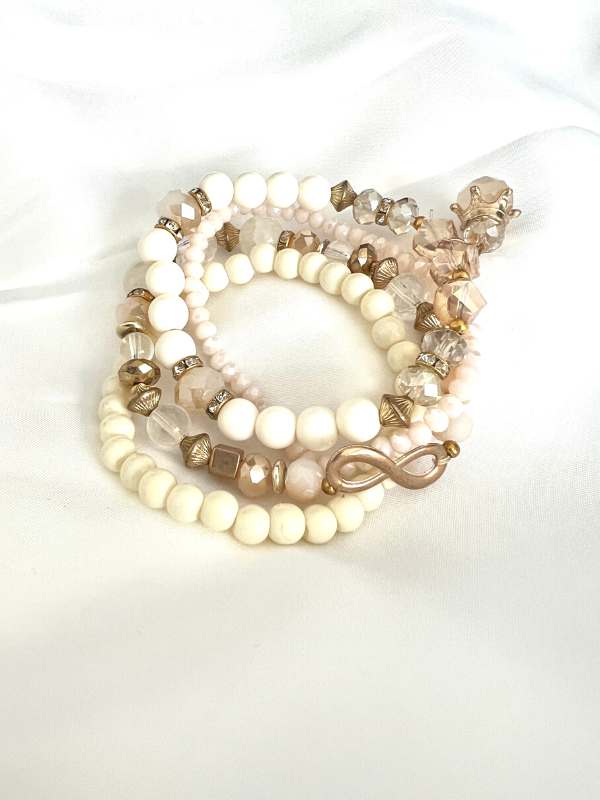 Crown Crystal stacked bracelet