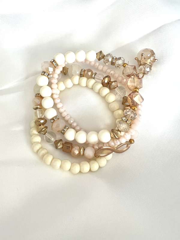 Crown Crystal stacked bracelet