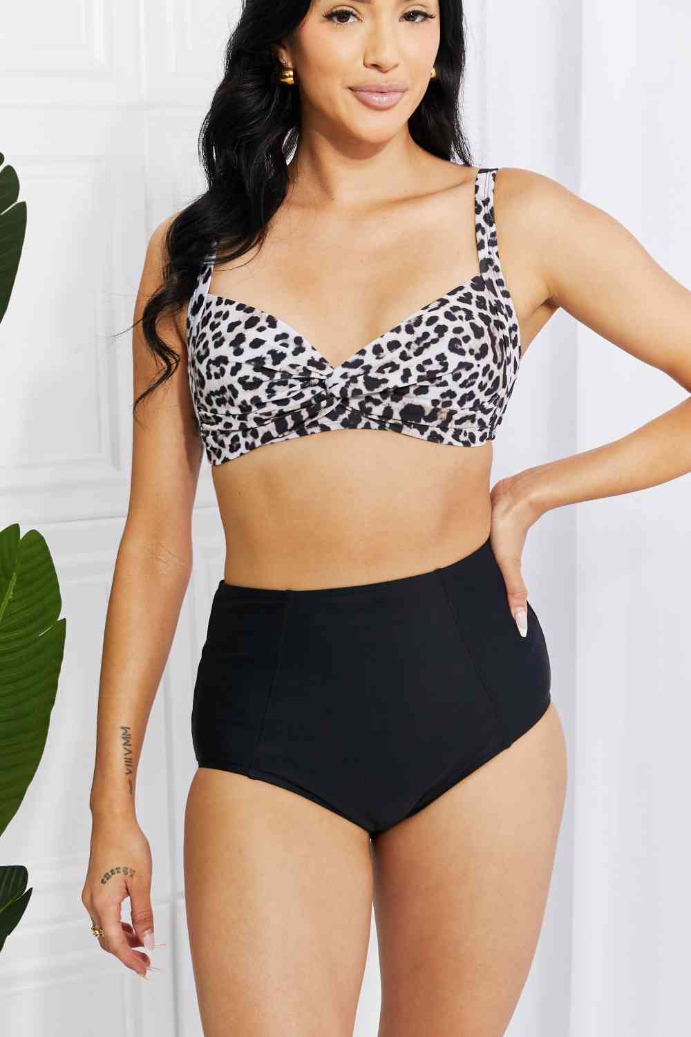 Twist High-Rise Bikini in Leopard