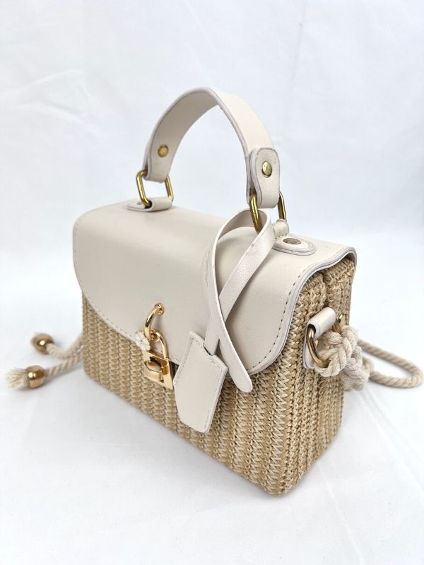 Shoulder and crossbody rattan mini bag