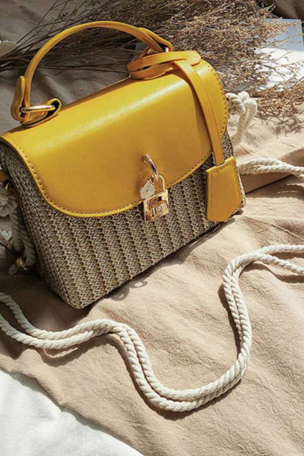 Shoulder and crossbody rattan mini bag