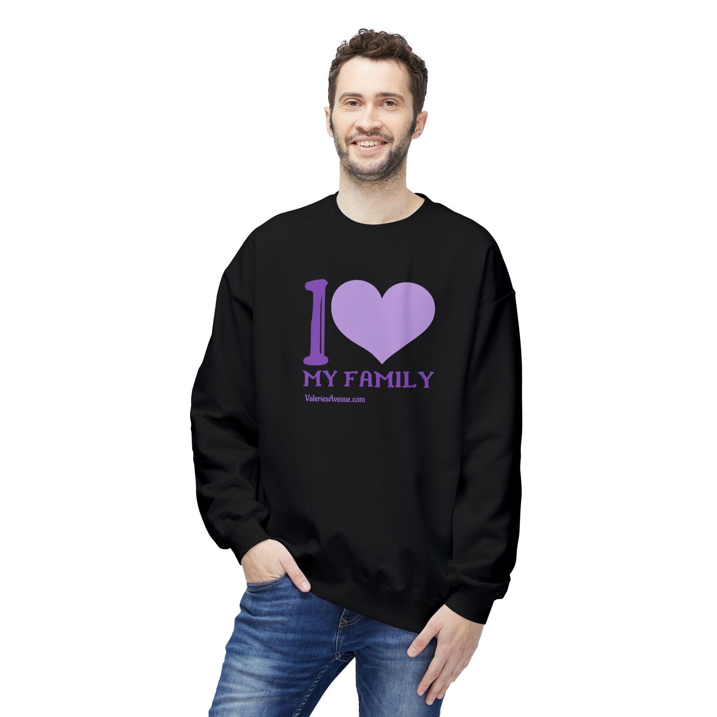 I Love My Family Unisex Fleece Crewneck Sweatshirt