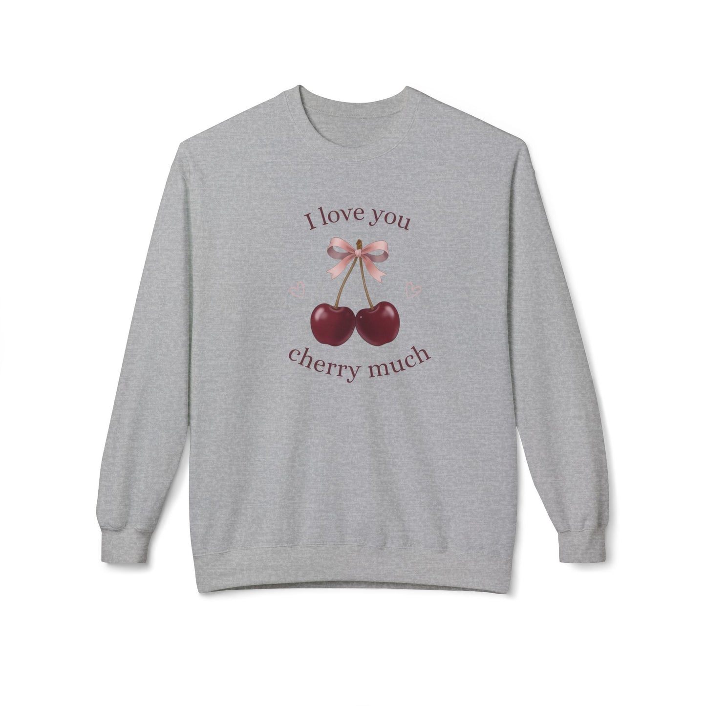 I Love You Cherry Much Unisex Fleece Crewneck Sweatshirt