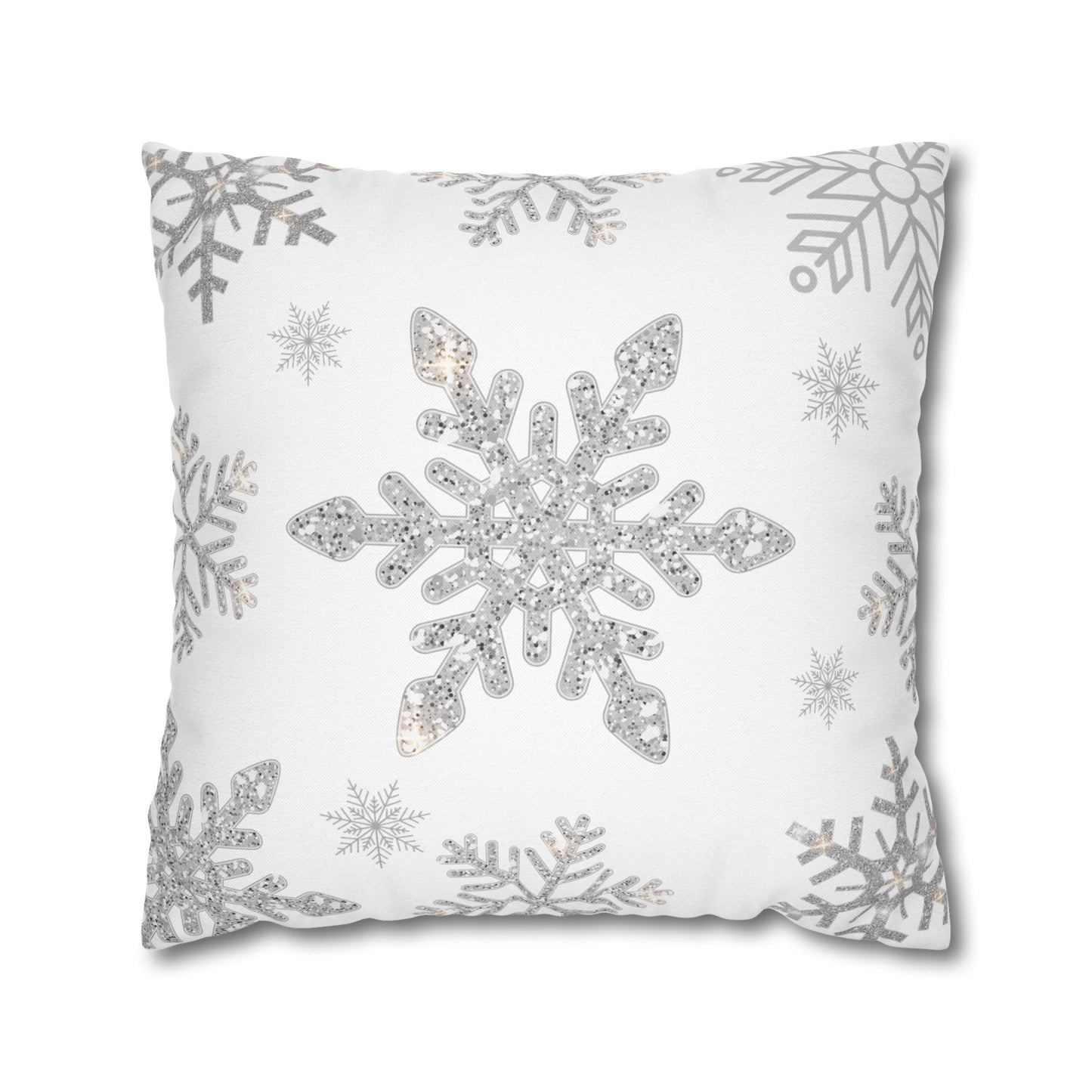 Square Pillowcase Snowflake Design