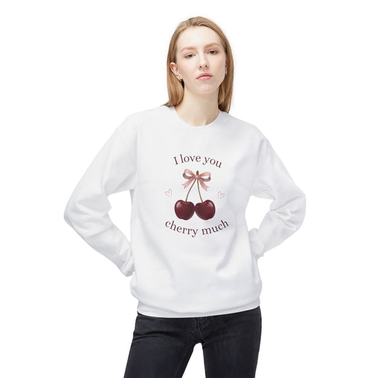 I Love You Cherry Much Unisex Fleece Crewneck Sweatshirt