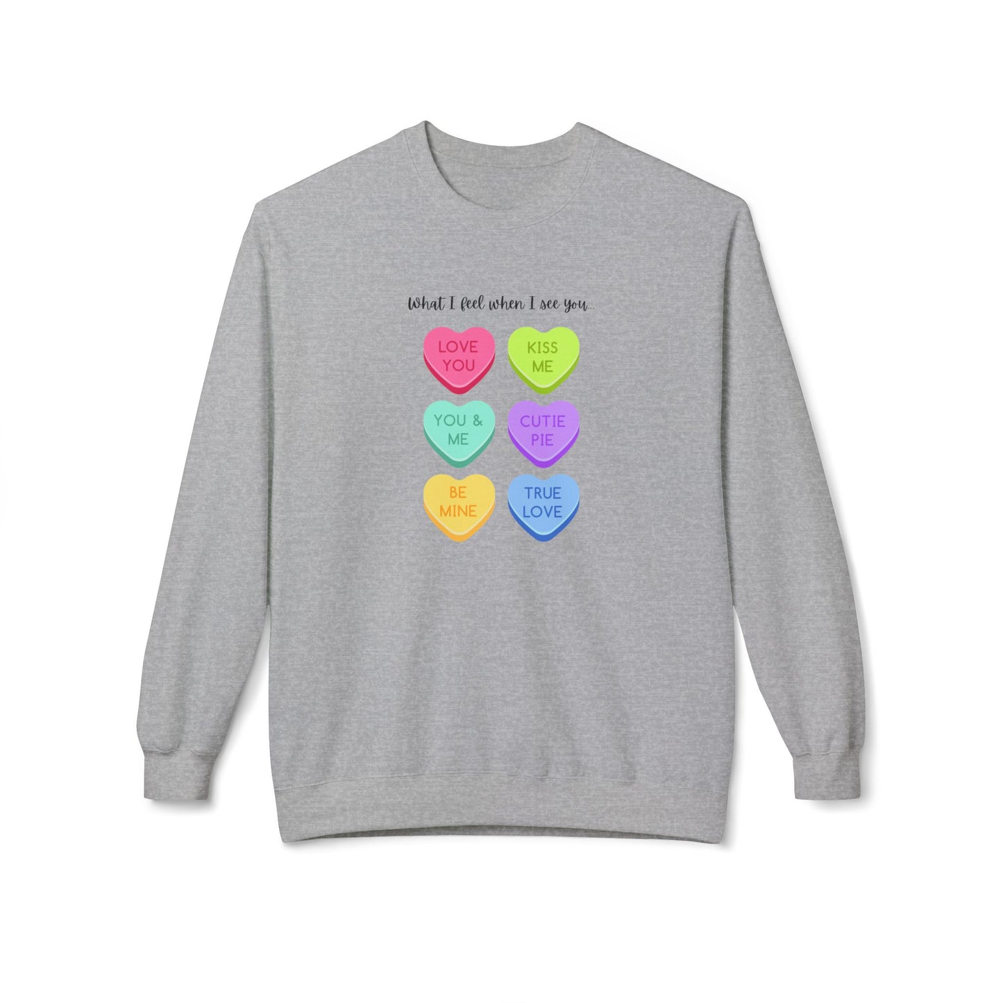 Sweet Hearts Unisex Crewneck Sweatshirt - Fleece Graphic Pullover