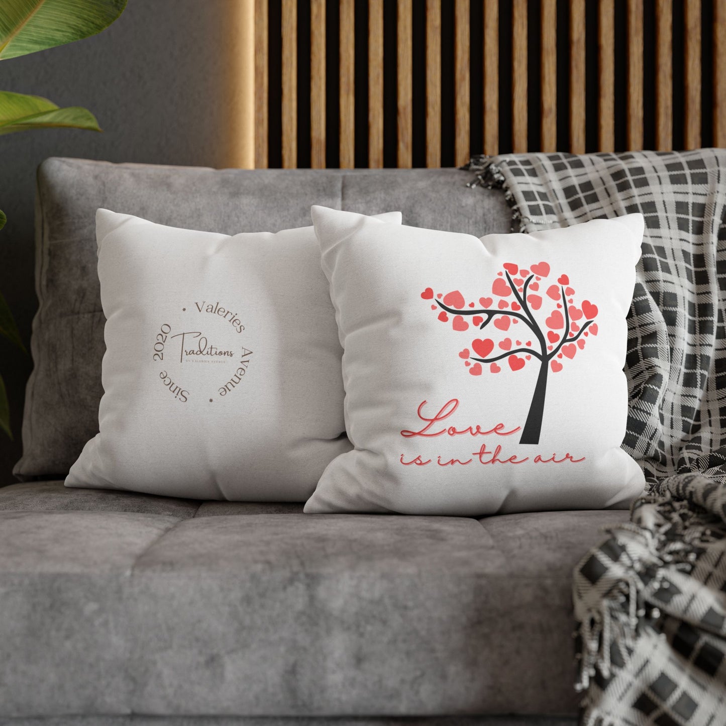 Cherry Blossom Love Is in the Air Pillowcase - Decorative Square Throw Pillow Cover