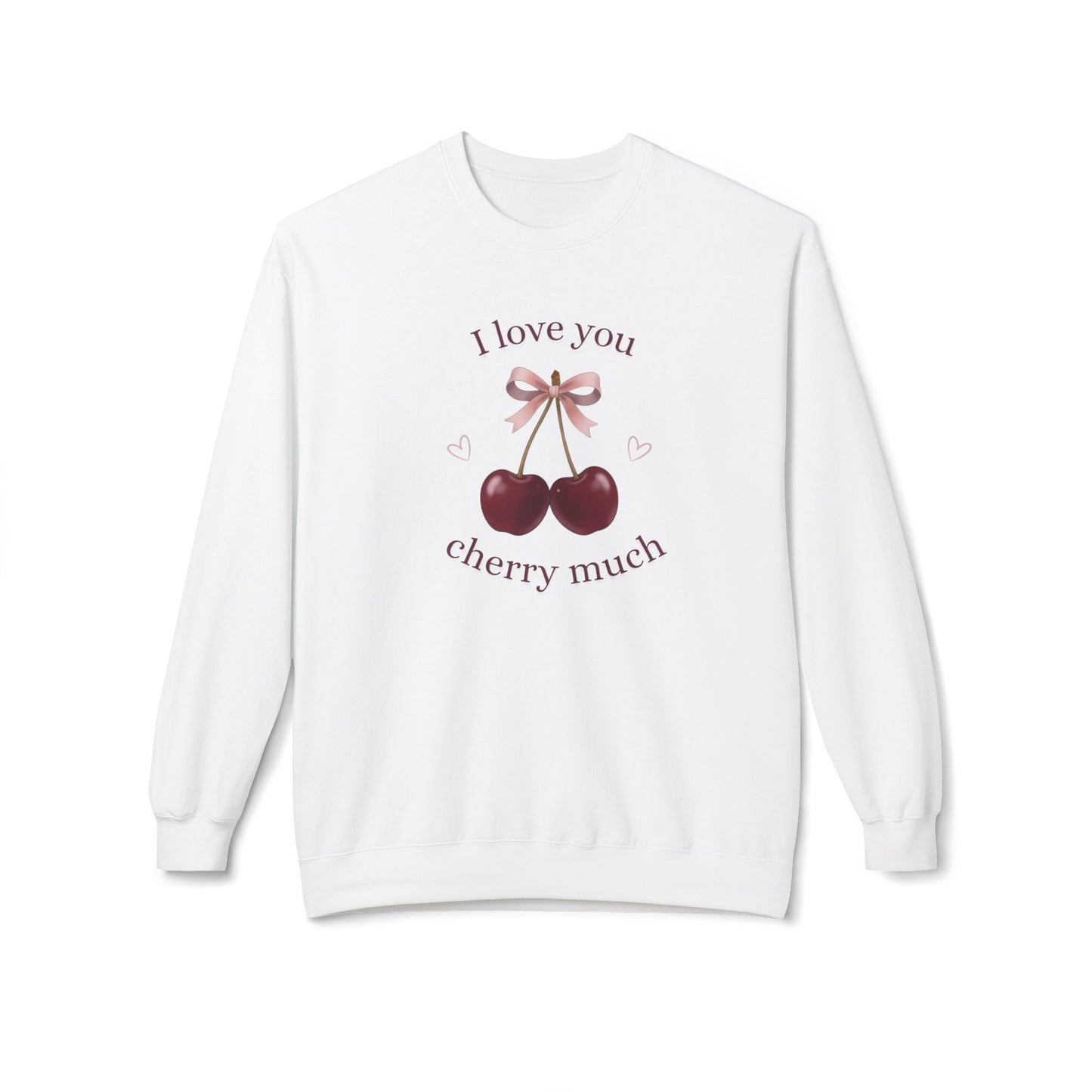 I Love You Cherry Much Unisex Fleece Crewneck Sweatshirt