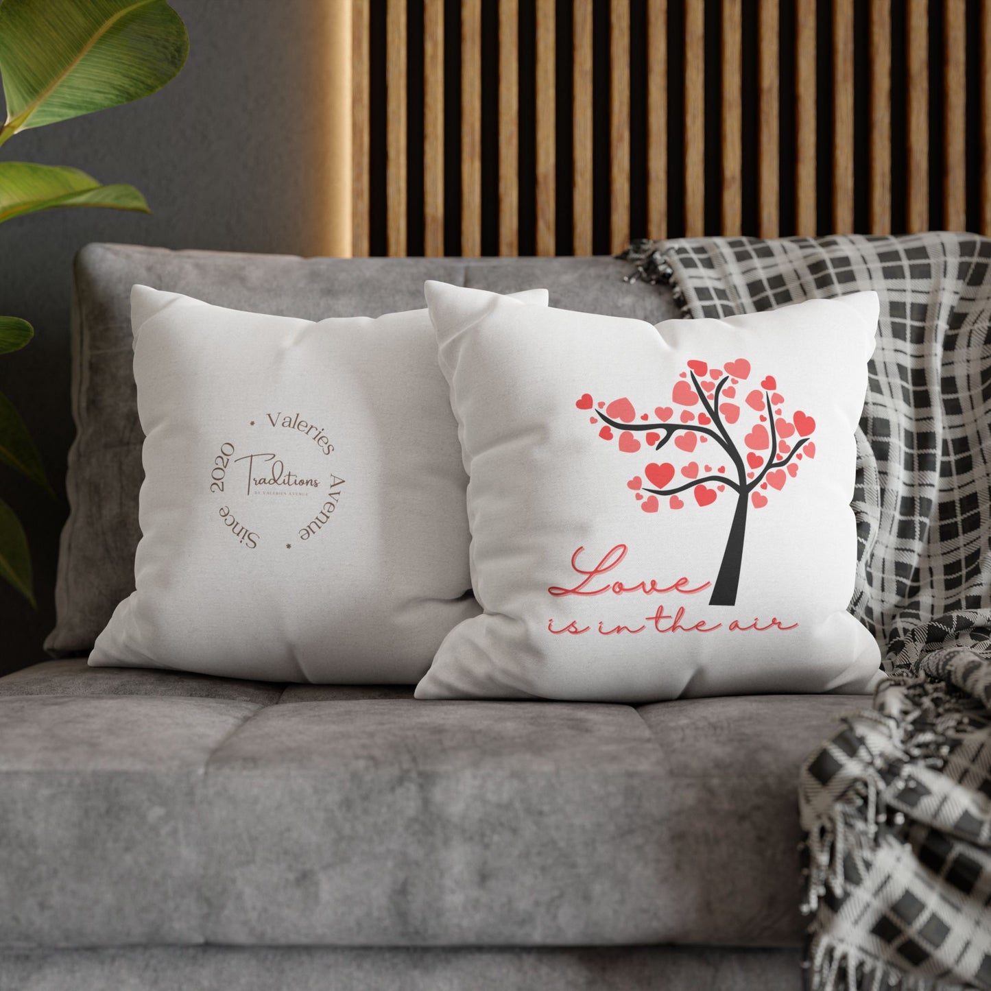 Cherry Blossom Love Is in the Air Pillowcase - Decorative Square Throw Pillow Cover