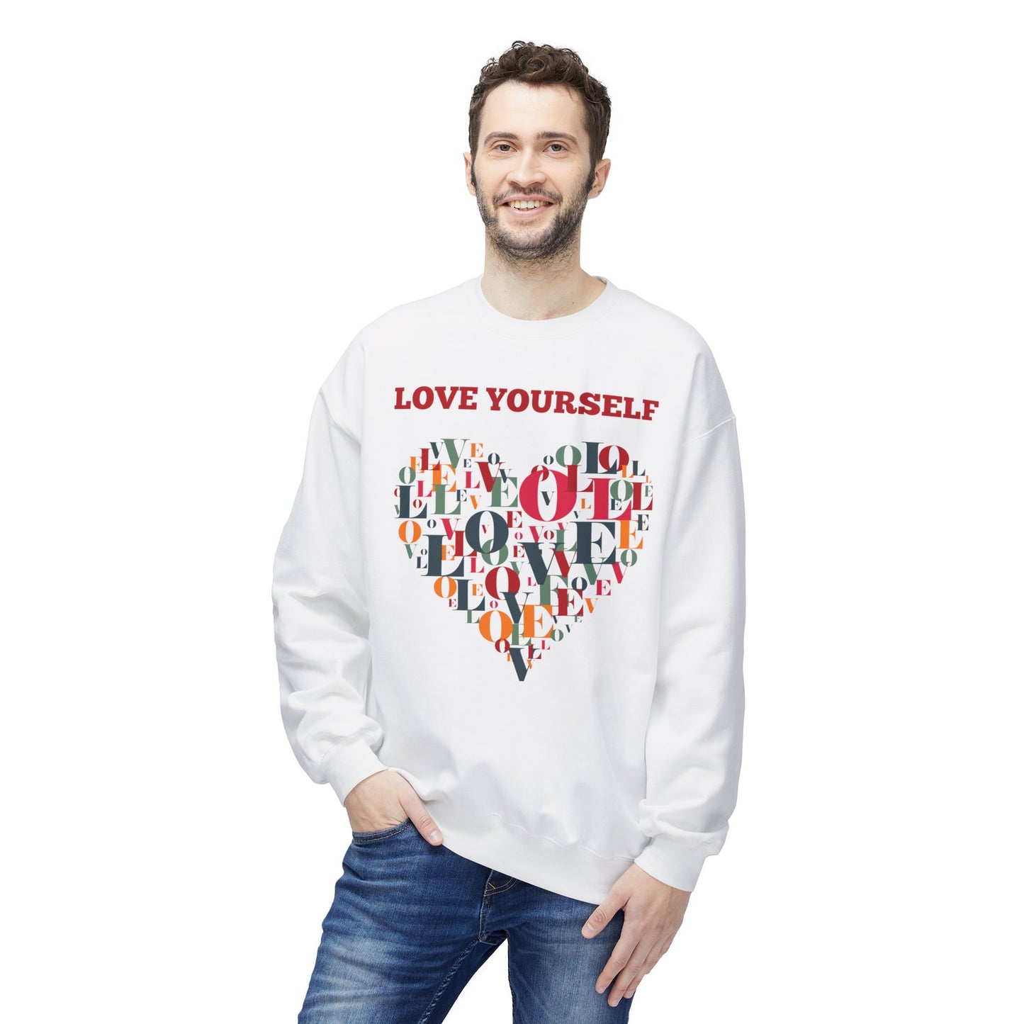 Love Yourself Unisex Crewneck Sweatshirt - Fleece Graphic Pullover