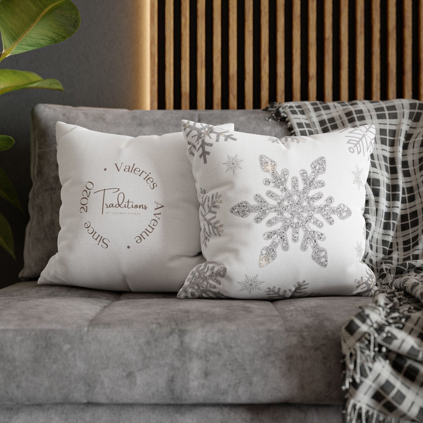 Square Pillowcase Snowflake Design