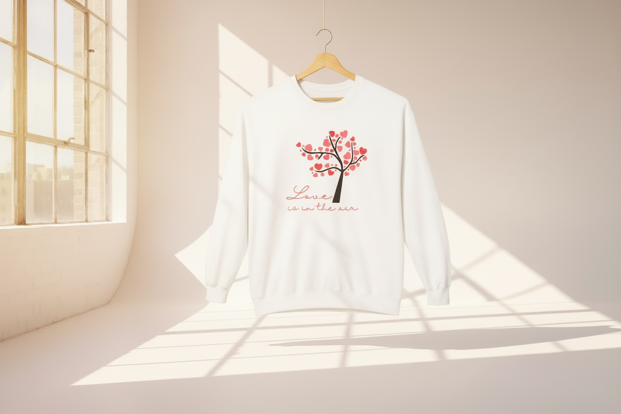 Love is in the Air Unisex Fleece Crewneck Sweatshirt