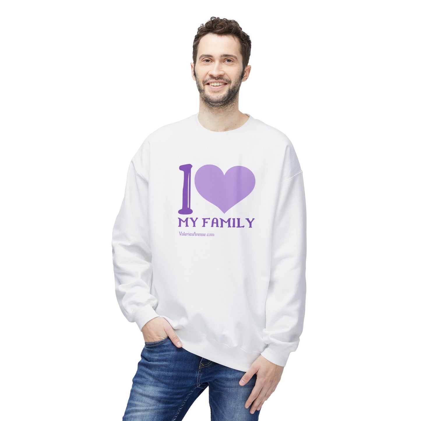 I Love My Family Unisex Fleece Crewneck Sweatshirt