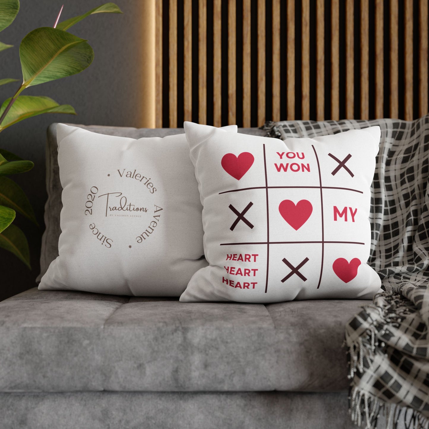 You Won My Heart Decorative Pillowcase - Square Throw Pillow Cover