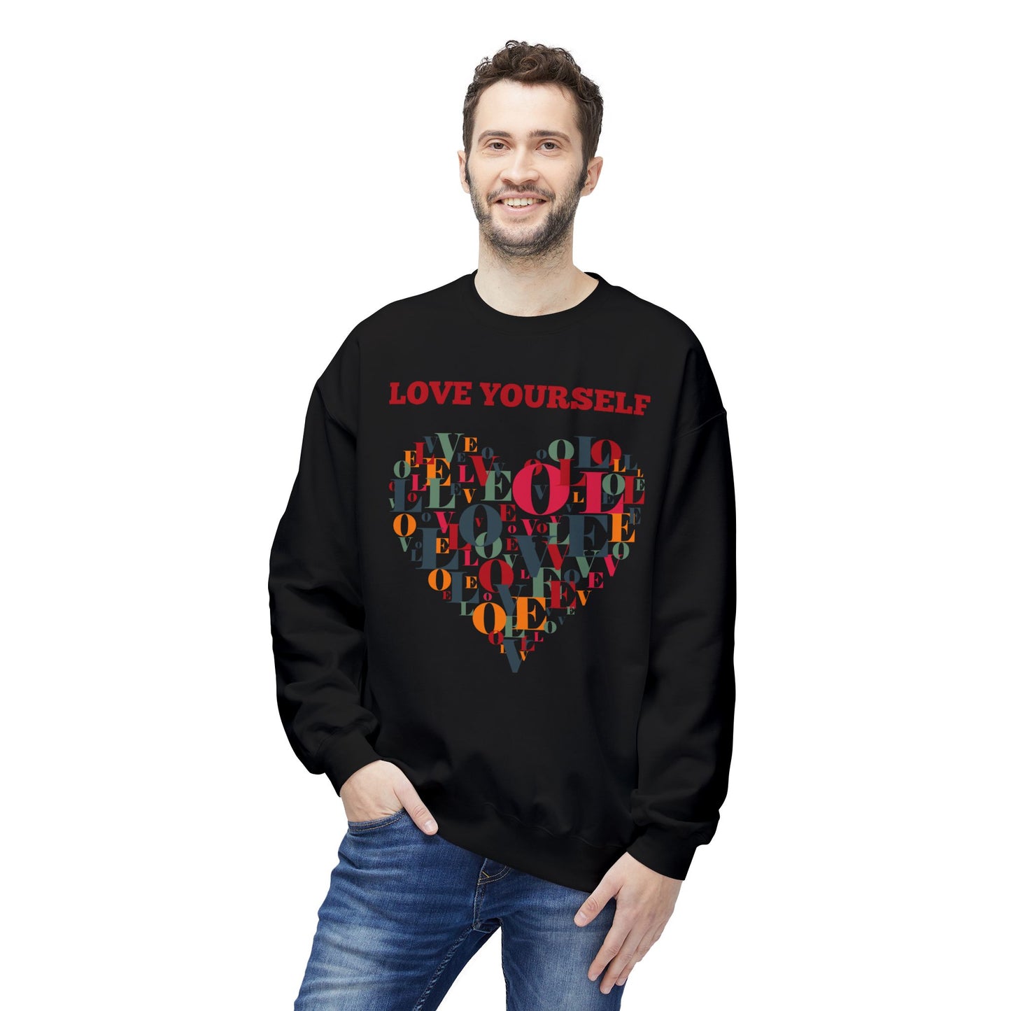 Love Yourself Unisex Crewneck Sweatshirt - Fleece Graphic Pullover