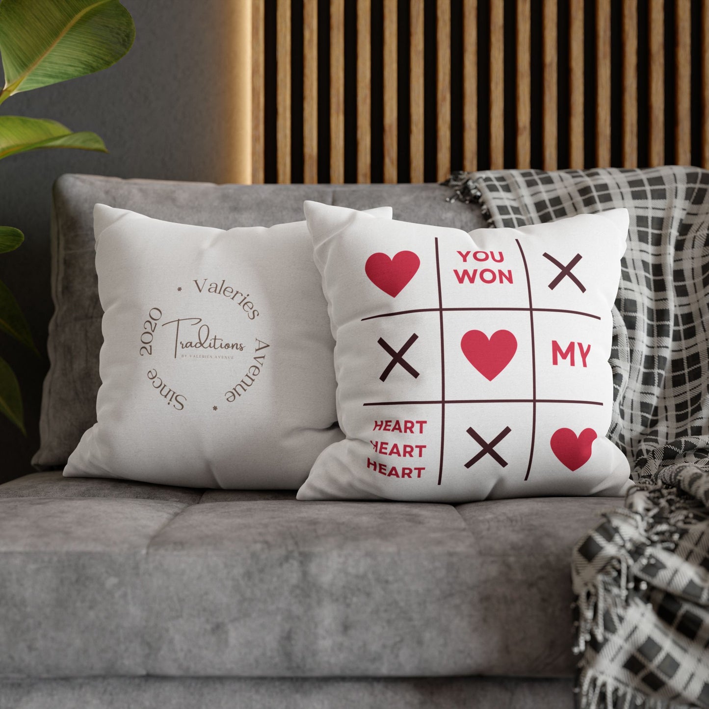 You Won My Heart Decorative Pillowcase - Square Throw Pillow Cover