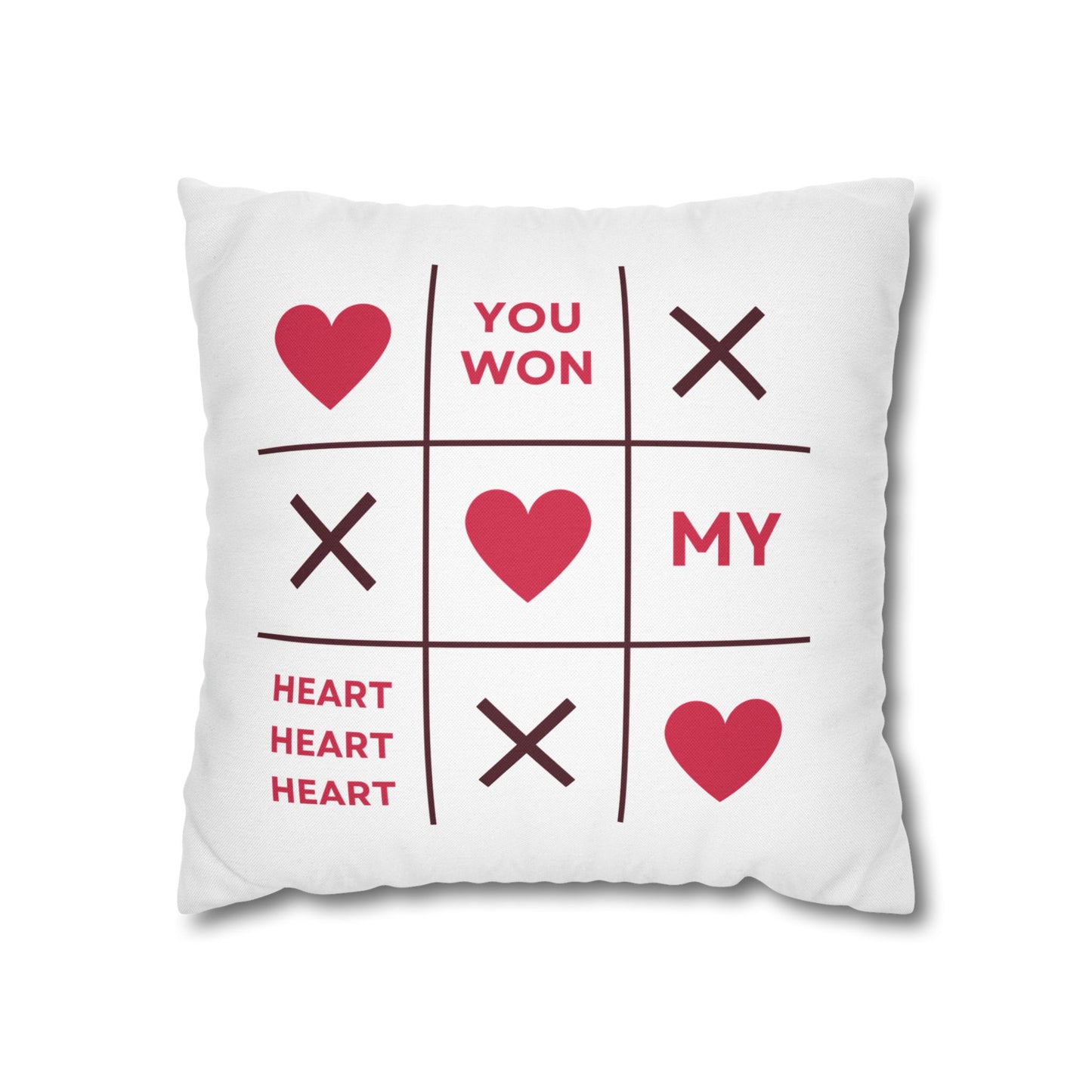 You Won My Heart Decorative Pillowcase - Square Throw Pillow Cover