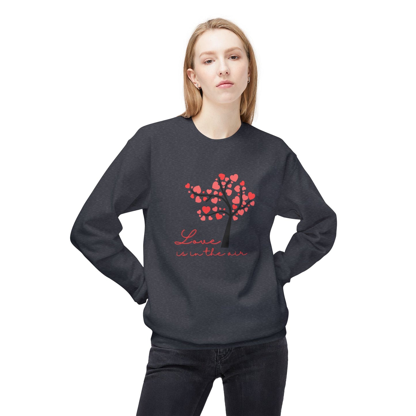 Love is in the Air Unisex Fleece Crewneck Sweatshirt