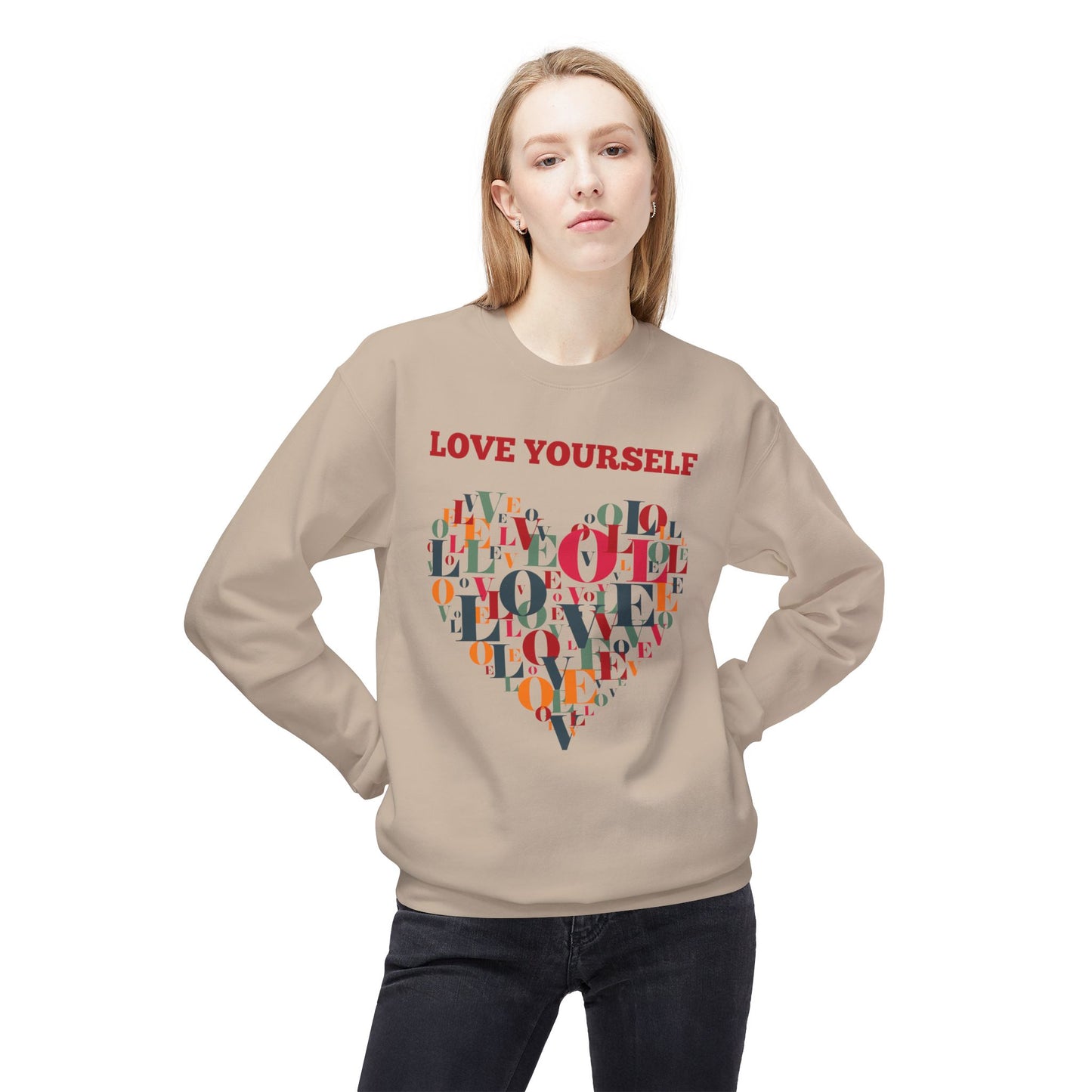 Love Yourself Unisex Crewneck Sweatshirt - Fleece Graphic Pullover