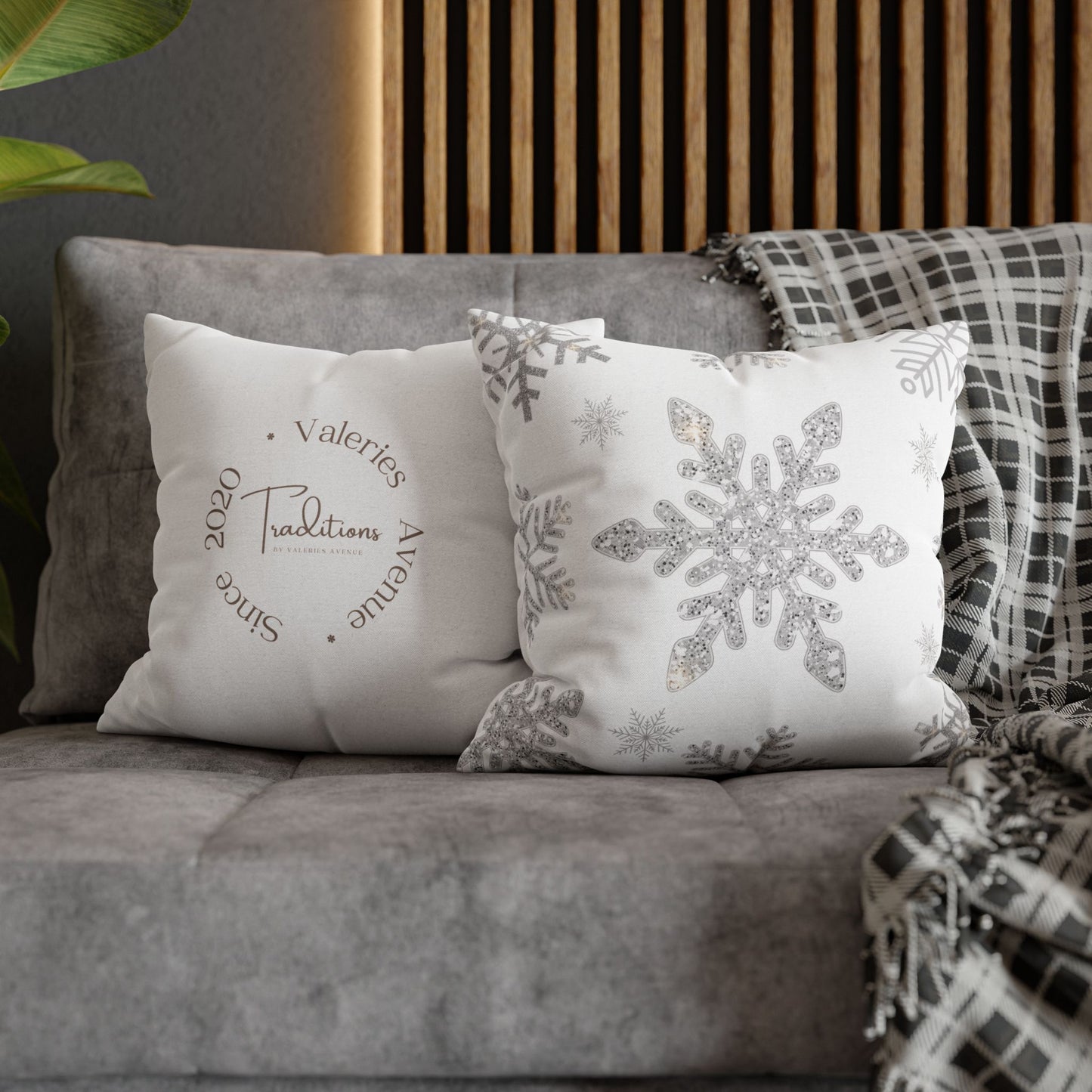 Square Pillowcase Snowflake Design