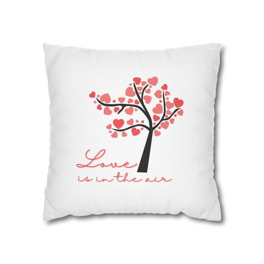 Cherry Blossom Love Is in the Air Pillowcase - Decorative Square Throw Pillow Cover