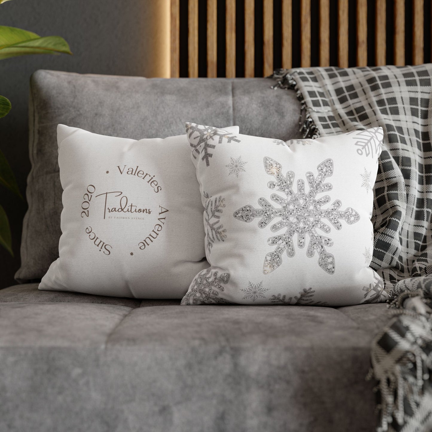 Square Pillowcase Snowflake Design