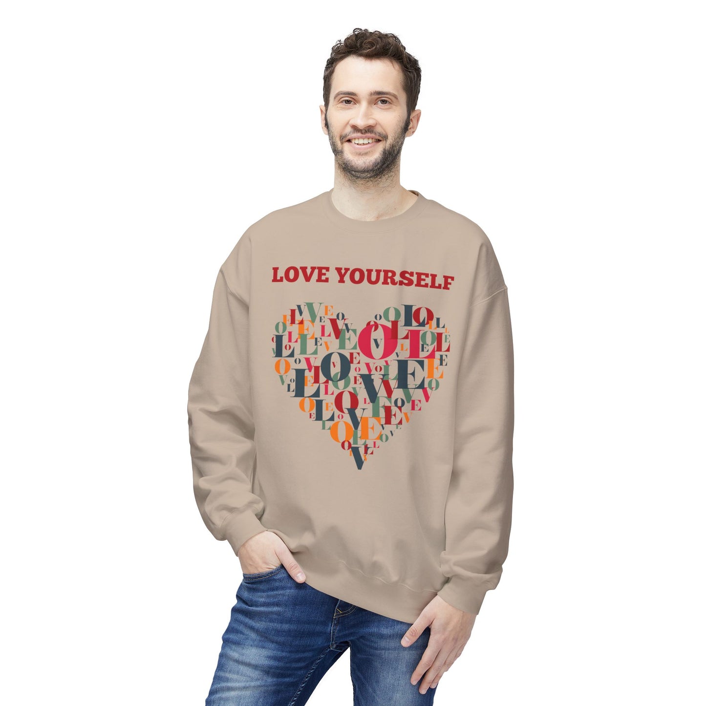 Love Yourself Unisex Crewneck Sweatshirt - Fleece Graphic Pullover
