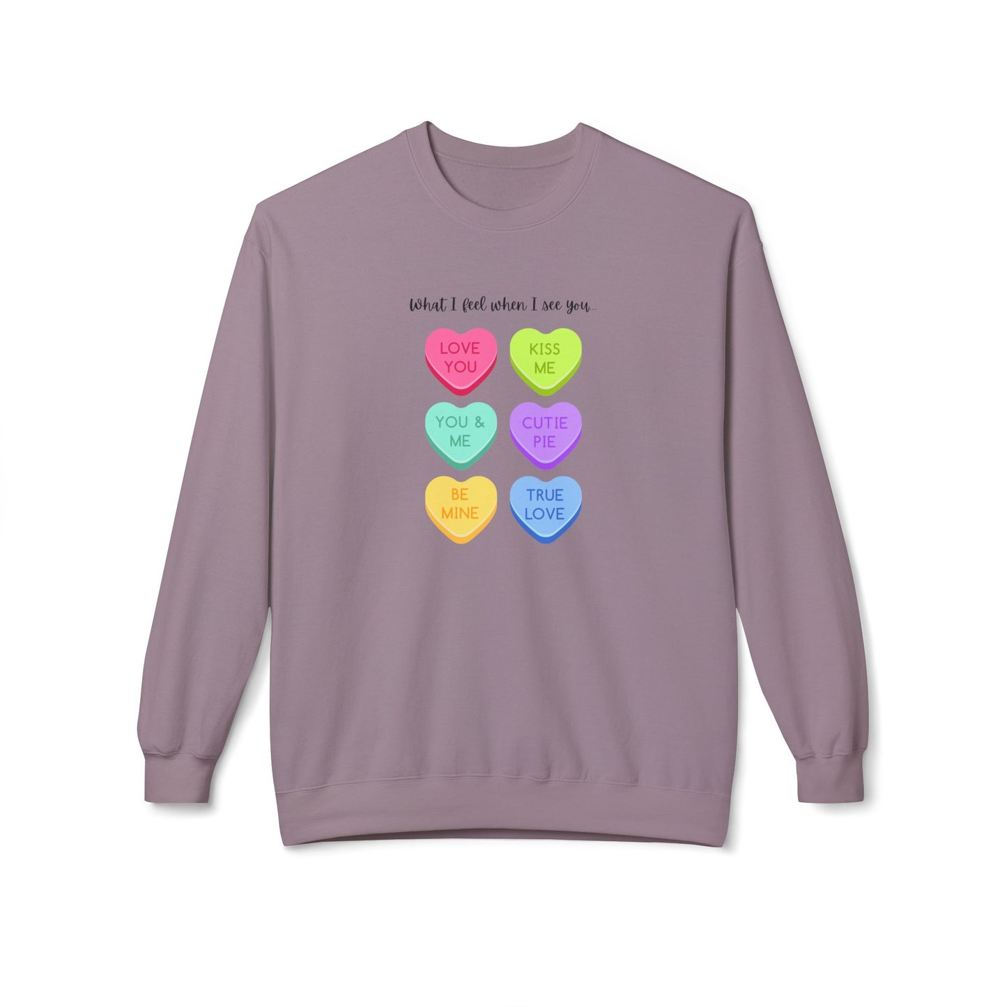 Sweet Hearts Unisex Crewneck Sweatshirt - Fleece Graphic Pullover