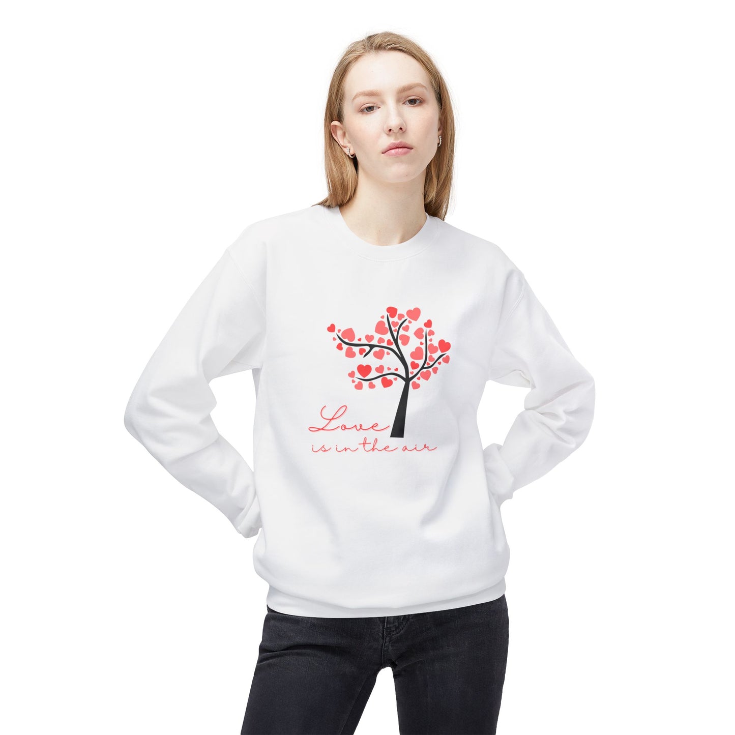 Love is in the Air Unisex Fleece Crewneck Sweatshirt