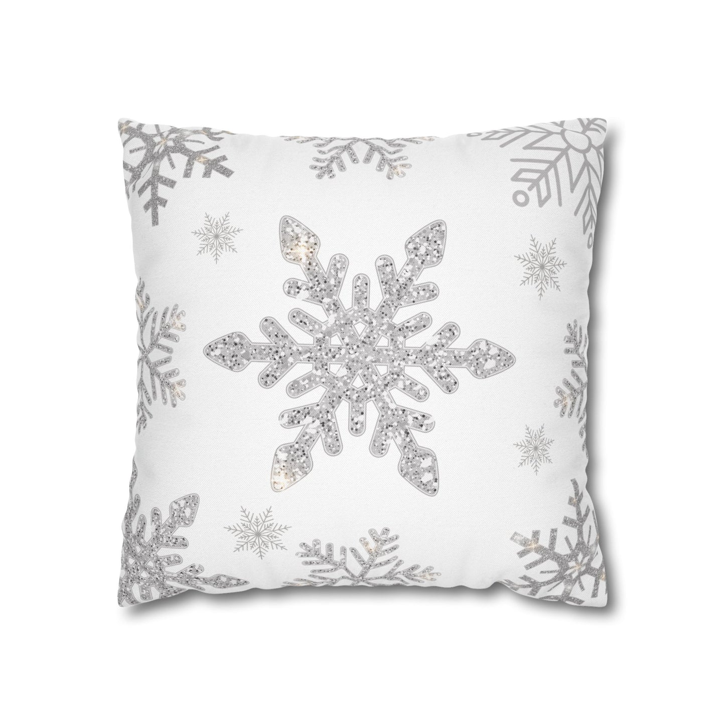 Square Pillowcase Snowflake Design