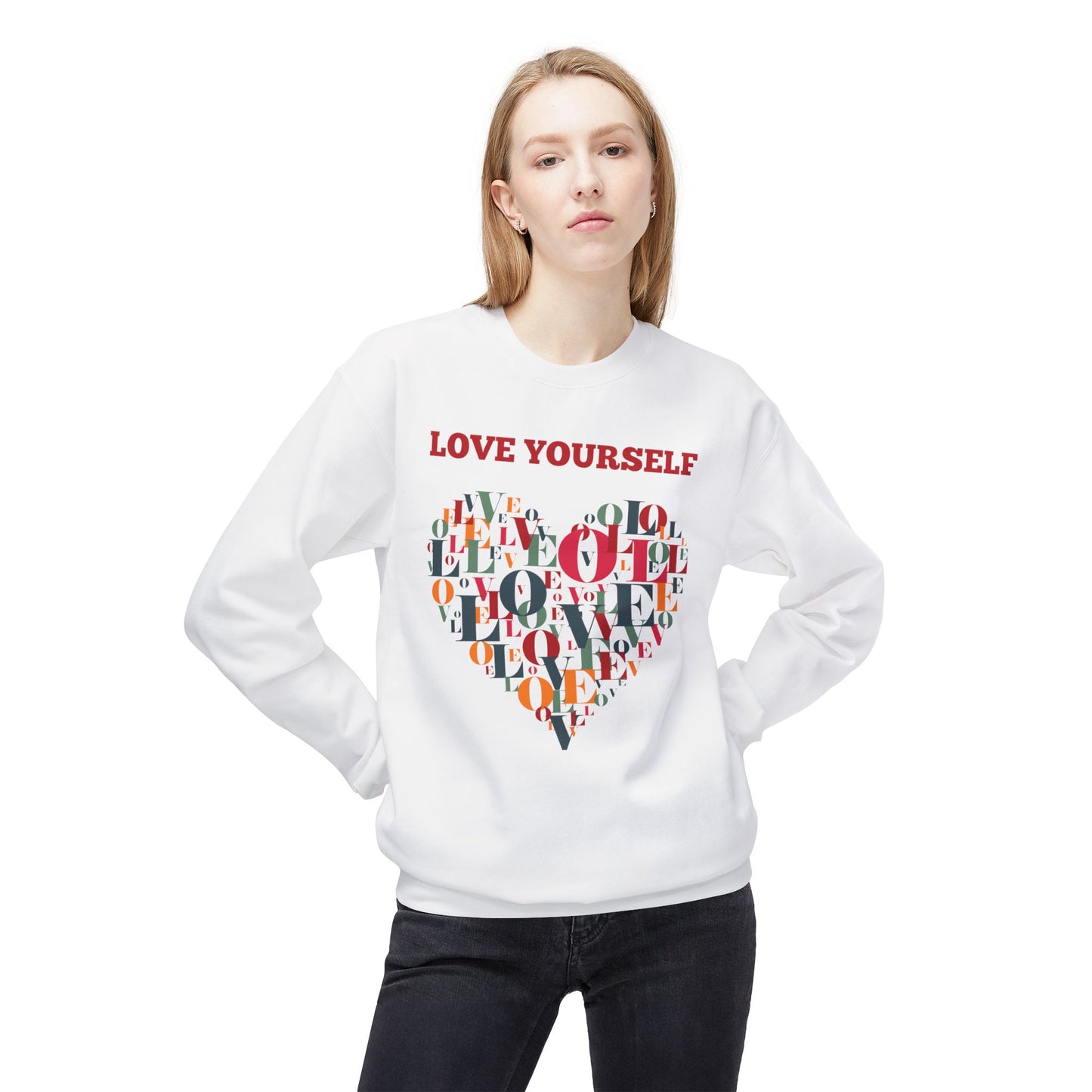 Love Yourself Unisex Crewneck Sweatshirt - Fleece Graphic Pullover