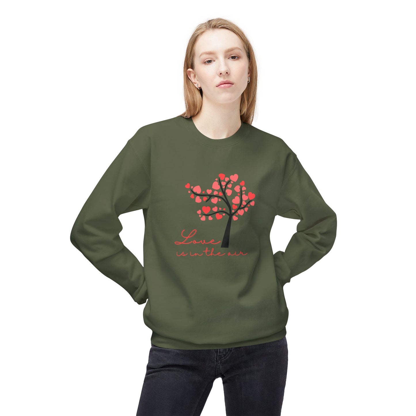 Love is in the Air Unisex Fleece Crewneck Sweatshirt