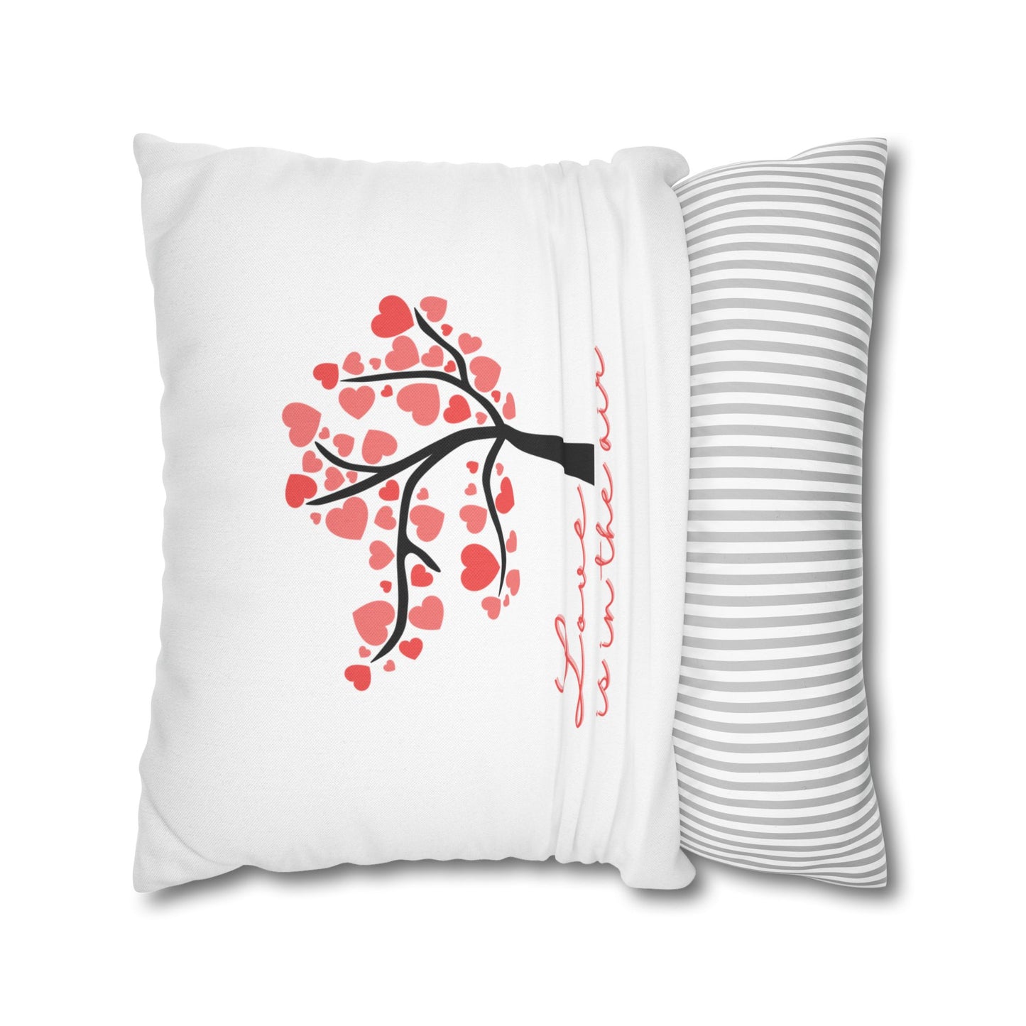 Cherry Blossom Love Is in the Air Pillowcase - Decorative Square Throw Pillow Cover