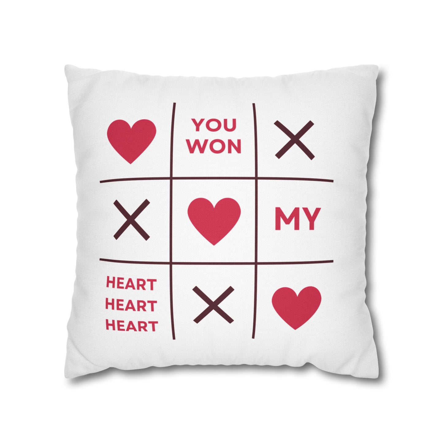 You Won My Heart Decorative Pillowcase - Square Throw Pillow Cover